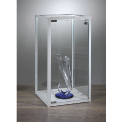Petite vitrine verticale KL36VA - aluminium anodisé - 33x33x66 cm - avec serrure et pieds réglables