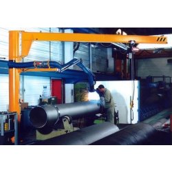 Potence sur fût à rotation manuelle partielle (270°) - flèche surélevée - capacité 80 à 2000 kg - portée 2 à 10 m