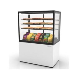 Vitrine neutre INTEGRA sur base - 1000 mm - 4 niveaux - H1400 mm - IN100/80-140N | Sayl Barcelona- Accès arrière - blanc 674005070353