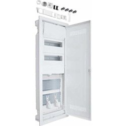 HAGER HW-KLEIN-VT VOLTA.HYBRID 24PLE - Coffret de distribution encastrable avec 2 plaques de montage et porte en plastique