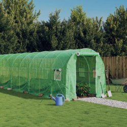 Helloshop26 - Serre tente abri plante fleur légumes avec cadre en acier 24 m² 12 x 2 x 2 m vert 02_0044560 - vert acier 3000220252668