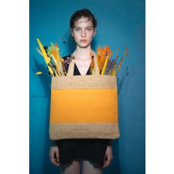 Sac shopping en coton et fils de jute tressée - Kimood - Réf: KI0294 - 750 g/m²
