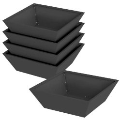 Helloshop26 - Lot de 5 cache-pots trapézoïdaux modernes jardin 50 x 50 x 15 cm en métal noir 02_0052383 - noir métal 3000237390001