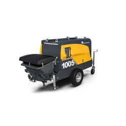 Pompe à béton stationnaire sur roues - Putzmeister BSA 1005 D5 avec moteur diesel Deutz et commande Ergonic 3
