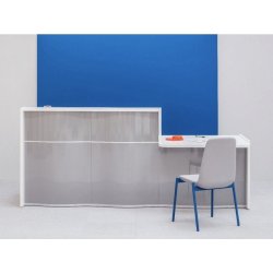 Banque d'accueil moderne et élégante WAVE - Design ondulé et configurations personnalisées