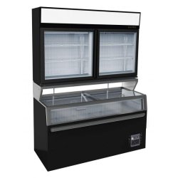 Chambre murale frigorifiques noir 2 portes en verre l1454mm 7455.2530 COMBISTEEL
