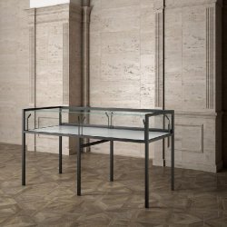 Vitrine Museum métal Table 180x80xH105cm - noir