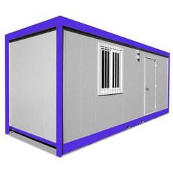 Bungalow monobloc/démontable - 2,00m x 2,44m x 2,15m (int) / 2,45m (ext) - Acier galvanisé et panneaux sandwich
