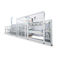 Ensacheuse auto haute vitesse - conditionnement flacons thermoplastique en ldpe préformé