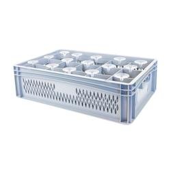 GILAC Caisse de transport pour verres 107 mm de diamètre - 15 verres - 4 formats - 33 L - Gris G617015 - gris 3573678700611