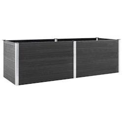 Helloshop26 - Jardinière bac lit surélevé plantes fleurs terrasse jardin de jardin 200 x 50 x 91 cm WPC gris 02_0039402 - gris Bois massif 30002184