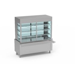 Meuble avec vitrine et plaque froide sans réserve 4gn1/1 - 1600x700x1725 - SIVPN-160