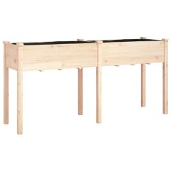 Helloshop26 - Jardinière bac lit surélevé plantes fleurs terrasse jardin avec doublure 161 x 45 x 76 cm bois massif de sapin marron 02_0038124 - ma