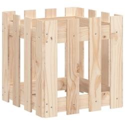 Helloshop26 - Jardinière bac lit surélevé plantes fleurs terrasse jardin avec design de clôture 40 x 40 x 40 cm pin massif marron 02_0038094 - mar