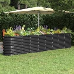 Helloshop26 - Jardinière bac lit surélevé plantes fleurs terrasse jardin de jardin acier enduit de poudre anthracite 02_0039483 - acier 3000218531096