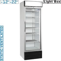 Vitrine réfrigérée négative - Statique/ventilée - 500L avec caisson lumineux - Modèle E50NC/SV