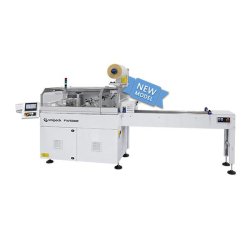 FW500E – Conditionneuse flow pack avec soudure rotative et bobine film haute – secteur entry-level – jusqu’à 200 produits/minute