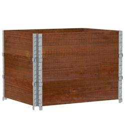 Helloshop26 - Jardinière bac lit surélevé plantes fleurs terrasse jardin 80 x 60 cm bois massif de pin marron 02_0037883 - marron métal 3000217821648