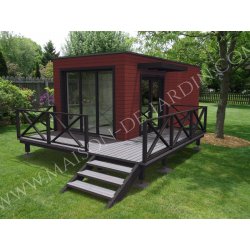 Studio de jardin 20 m² - maison de jardin avec ossature bois et bardage rouge - modifiable et isolé