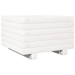 Helloshop26 - Jardinière bac lit surélevé plantes fleurs terrasse jardin 40 x 40 x 26,5 cm bois de pin massif blanc 02_0037529 02_0037529 - blanc B