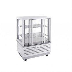 Roller Grill vitrine de comptoir réfrigérée ventilée libre service blanche, ouverture avant et arrière, 600 mm CD 600 SFW - blanc verre CD 600 SFW