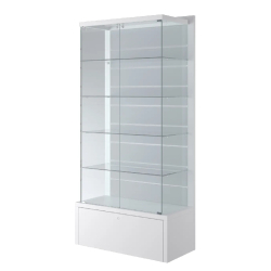 Vitrine d'exposition en verre 100/DSVA - Présentoir mural avec rangement - Dimensions 104 x 46 x 218 cm