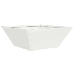 Helloshop26 - Cache-pot de jardin moderne trapézoïdal 40 x 40 x 15 cm en acier laminé à froid blanc 02_0052370 - blanc métal 3000237380385