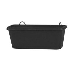 Jardinière polypropylène à réserve d'eau - 12 x 30 x 11.4 cm - Gris anthracite - Résistante aux UV