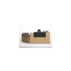 Banque d'accueil en angle AMBIANCE-5 Wood avec comptoir PMR - Normatic