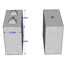 BB800x800x400 - Bloc béton lego - Stock Bloc - Poids 0,575 t