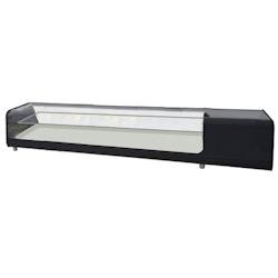 Vitrine réfrigérée pour tapas pour 6 gn 1/3 verre plat, 2 niveaux - 1810x400x300 mm - 160 W 230/1V - 13DC5184 Eurast - inox 13DC5184