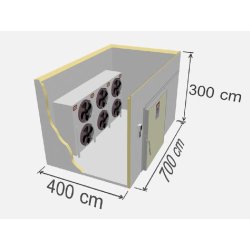 Chambre de congélation industrielle TD SR-084 - Isolation polyuréthane, 84 m3, capacité de congélation 7 240 kg/24h