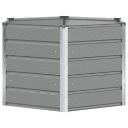 Helloshop26 - Jardinière hexagonale extérieure 129 x 129 x 75 cm design moderne pour jardin terrasse en acier gris clair - gris acier 3000240986949