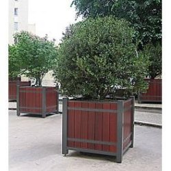 Bac à palmier Sarlat 880x880x820 - Châssis en acier et panneaux bois certifié FSC - Ref 8201277