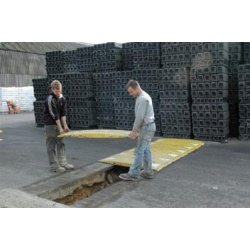 Passage de tranchée pour véhicules lourds - 1,5m x 0,5m, capacité 44t à 6000kg/roue, jaune