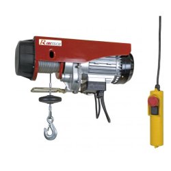 Palan électrique moufle 200/400 kg - 230 Volts - Avec poulie de mouflage et câble en acier