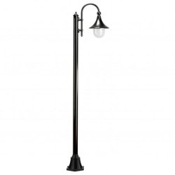 Lampadaire de parc trom ip43 e27 42w noir livré avec son mat hauteur de 1945 mm