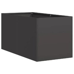 Helloshop26 - Jardinière rectangulaire moderne pour jardin balcon 40 x 80 x 40 cm avec fond ouvert en acier laminé à froid noir 02_0051518 - vert a