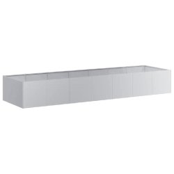 Helloshop26 - Jardinière rectangulaire décorative jardin balcon 280 x 80 x 40 cm en acier galvanisé gris 02_0051547 02_0051547 - gris acier 3000236