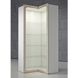 Vitrine d'angle - Mobilier d'exposition QF-AVA avec serrure et design optimisé