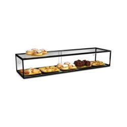 Vitrine neutre à poser - 1 niveau - 1200 mm - verre trempé - EP20B | Sayl Barcelona - Sans lumière LED - noir 674005069838
