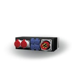114-06-662 - Coffret de distribution Indu Electric - Avec prises de courant pour rack 19″ et options RCD 63A 30mA 4P