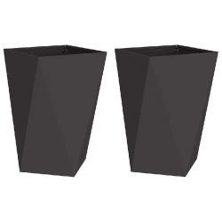Helloshop26 - Lot de 2 jardinières rectangulaires modernes jardin terrasse 50 x 50 x 75 cm en acier noir 02_0053035 - noir acier 3000237723823
