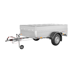 Remorque avec capot sécurisé SARIS - PATC 1350 Kg - 205 x 133 x 50 cm - 1 essieu freiné - Référence MC 205 133 1350 1 C