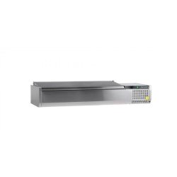Vitrine inox réfrigérée positive 54 Litres, 6 x GN 1/3 (P)150 mm, à poser, 112 W, 220 V - MONO