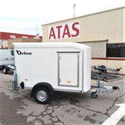 Fourgon 255*125*155 1300 kg c255 v2 bois & poly  blanc + porte laterale debon