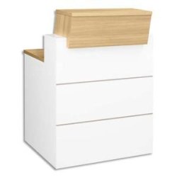Gautier Office - Banque d'accueil L80 Sunday Chêne - Dimensions L80 x H110/74 x P83 cm