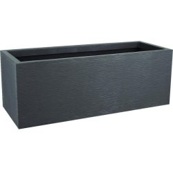 EDA Plastique Jardinière Graphit Up - 57 L - Gris anthracite - 79,5 x 29,5 x 29,5 cm - Usage intérieur/extérieur - Décor vague