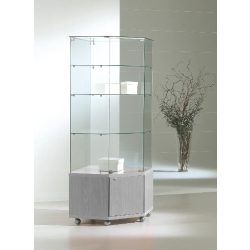 Vitrine haute d'angle 7/18mva - gris