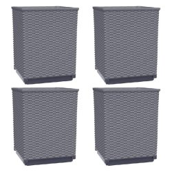 Helloshop26 - Jardinière bac lit surélevé plantes fleurs jardin terrasses lot de 4 30 x 30 x 37 cm polypropylène gris 02_0039110 02_0039110 - gris